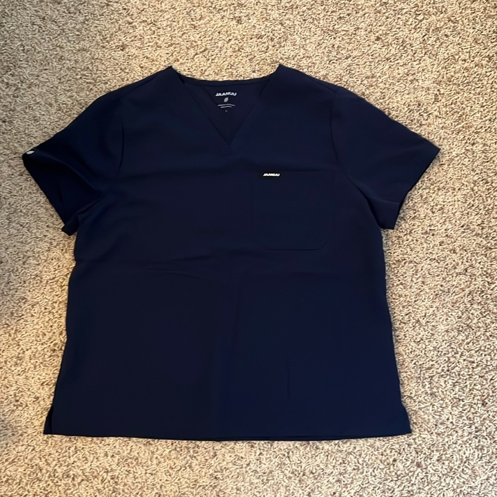 Jaanuu Rhena 1 pocket classic scrub top, navy, large